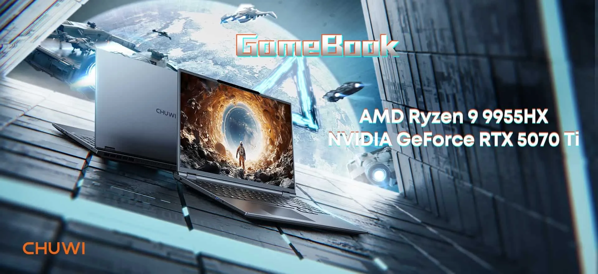 CHUWI GameBook Lands in Europe: Ryzen 9, RTX 5070 Ti, and 300Hz Display for Under €2000