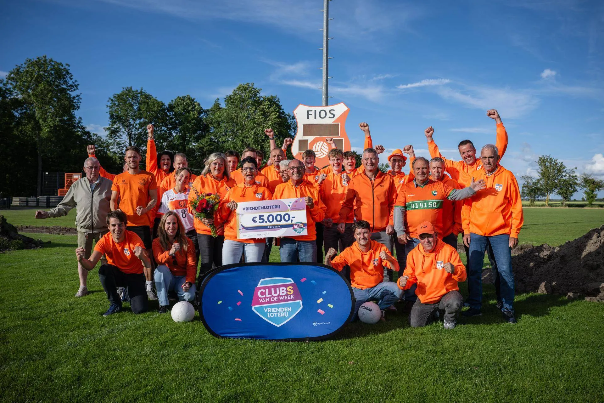 R.K.V.V. FIOS ontvangt 5.000 euro van VriendenLoterij