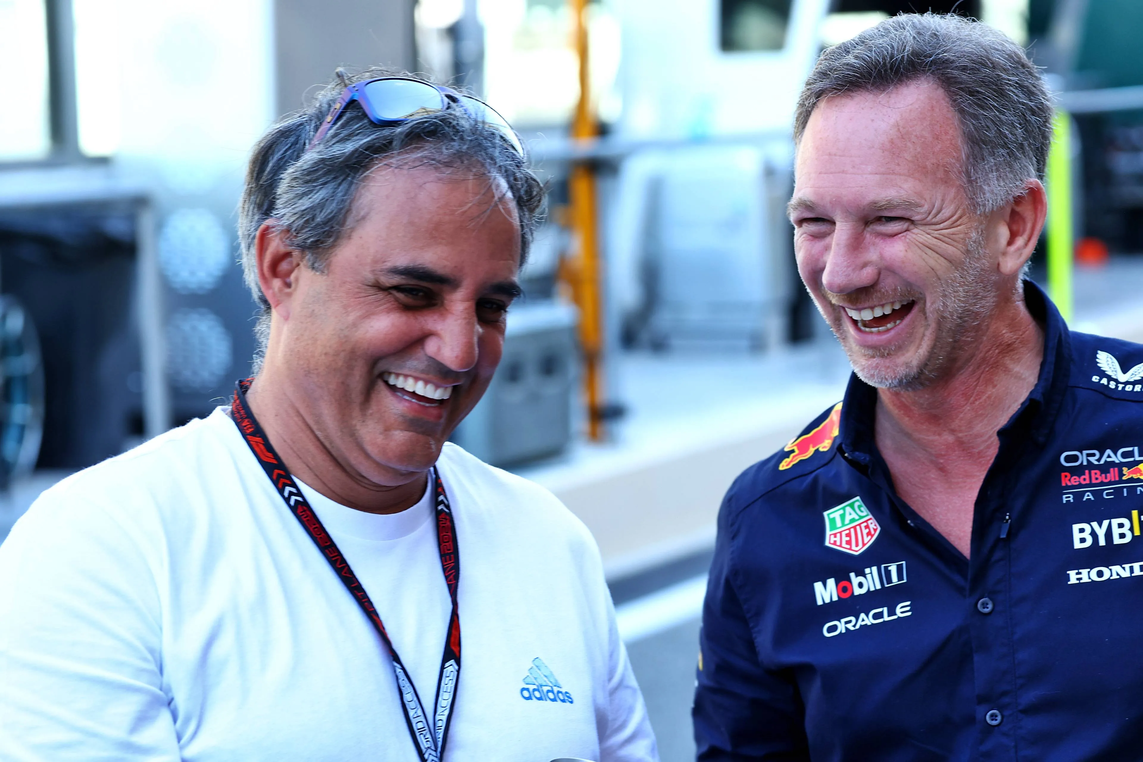 Juan Pablo Montoya and Christian Horner