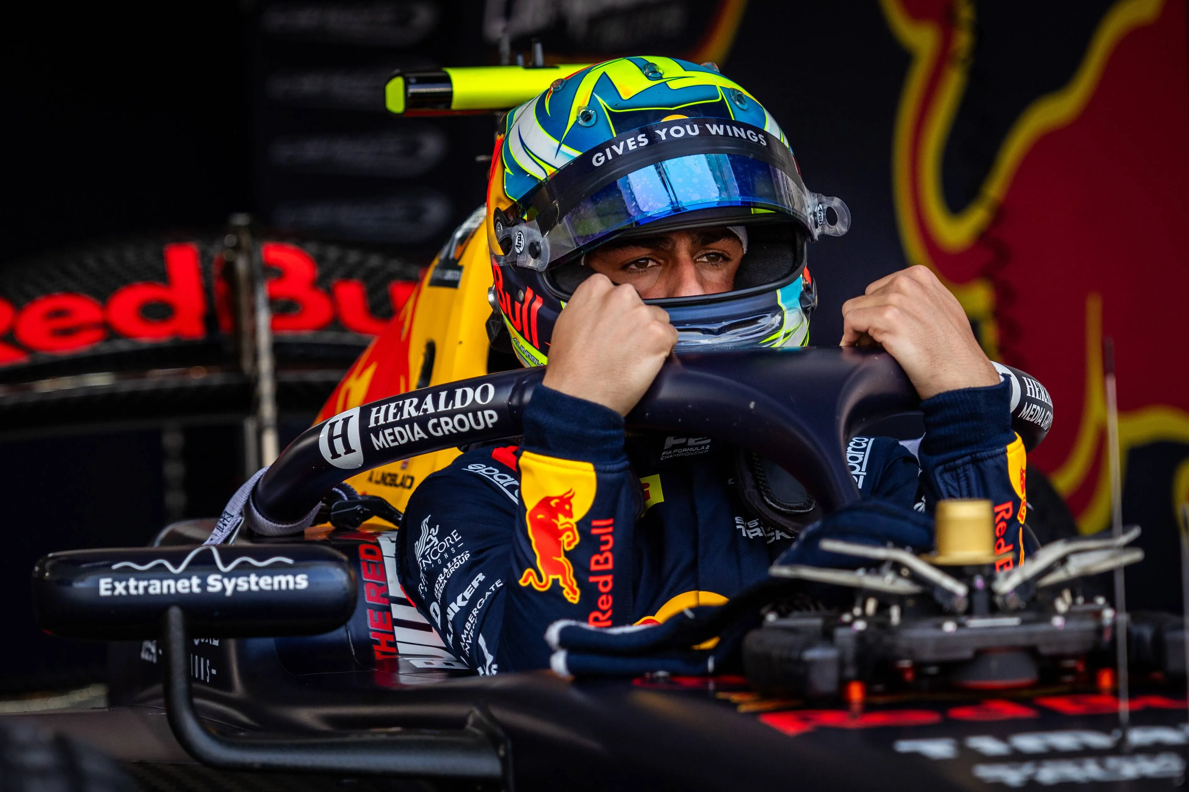 Arvid Lindblad in Bahrain Red Bull content pool