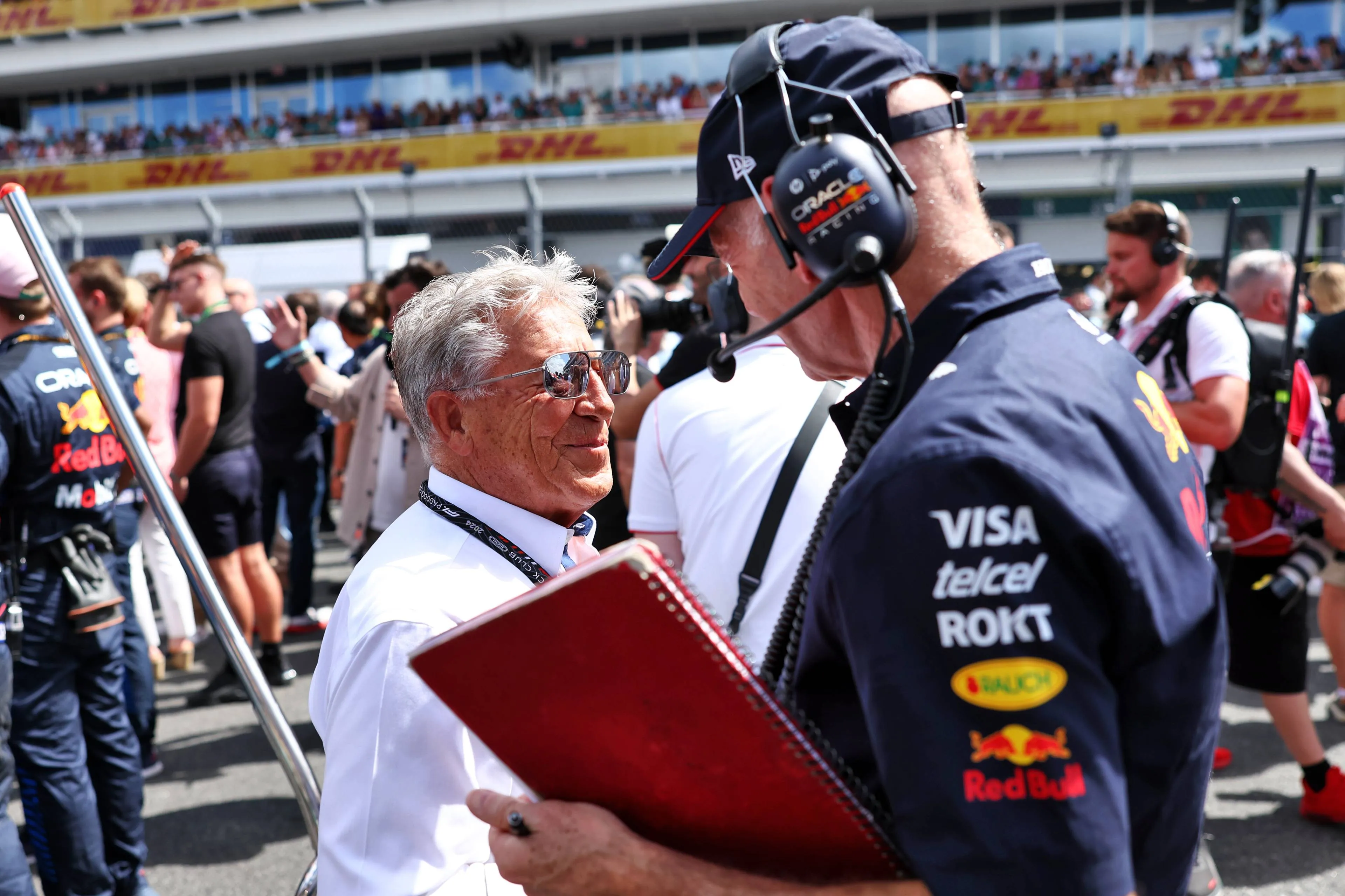 Mario Andretti and Adrian Newey