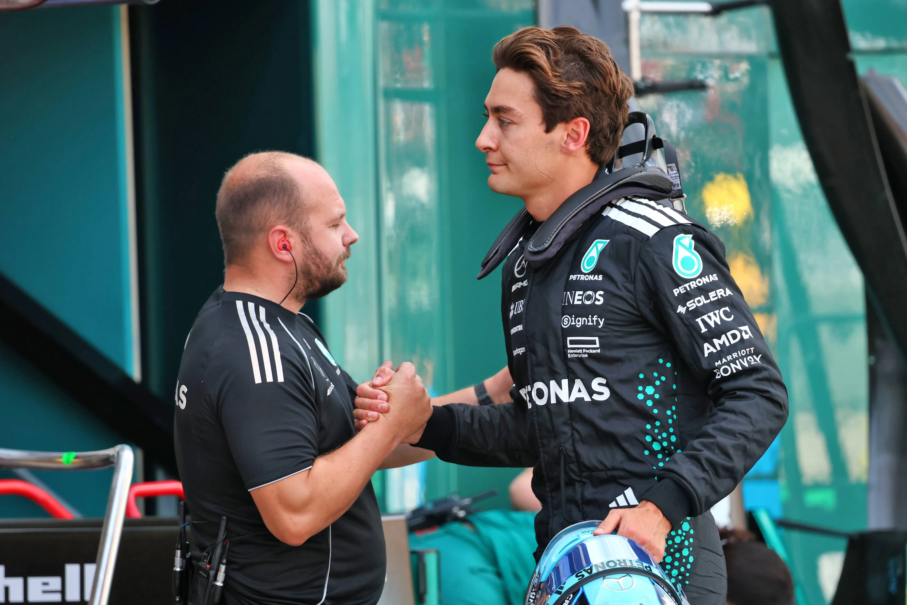 george russell at monaco after retiring from qualifying
