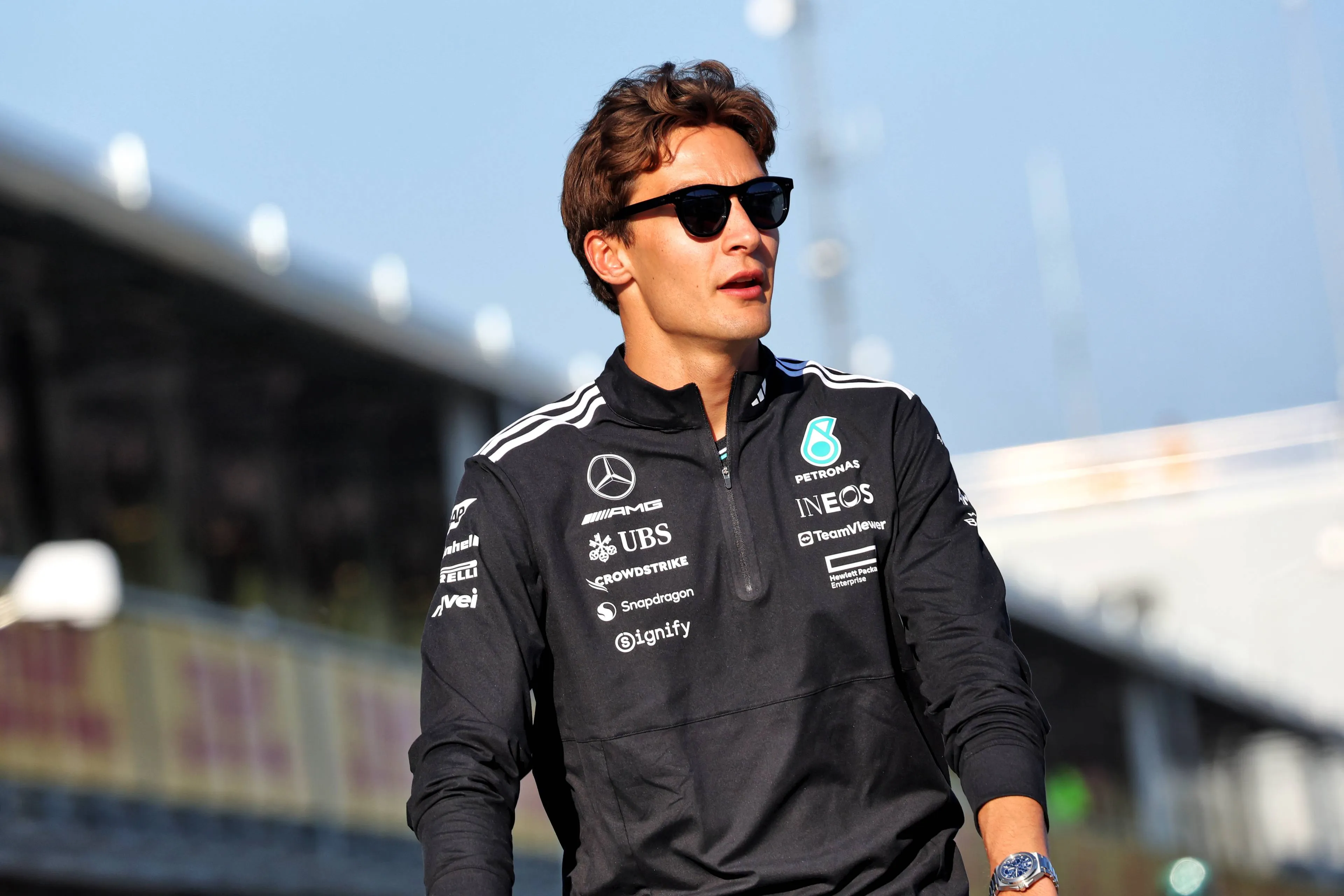 george russell in barcelona