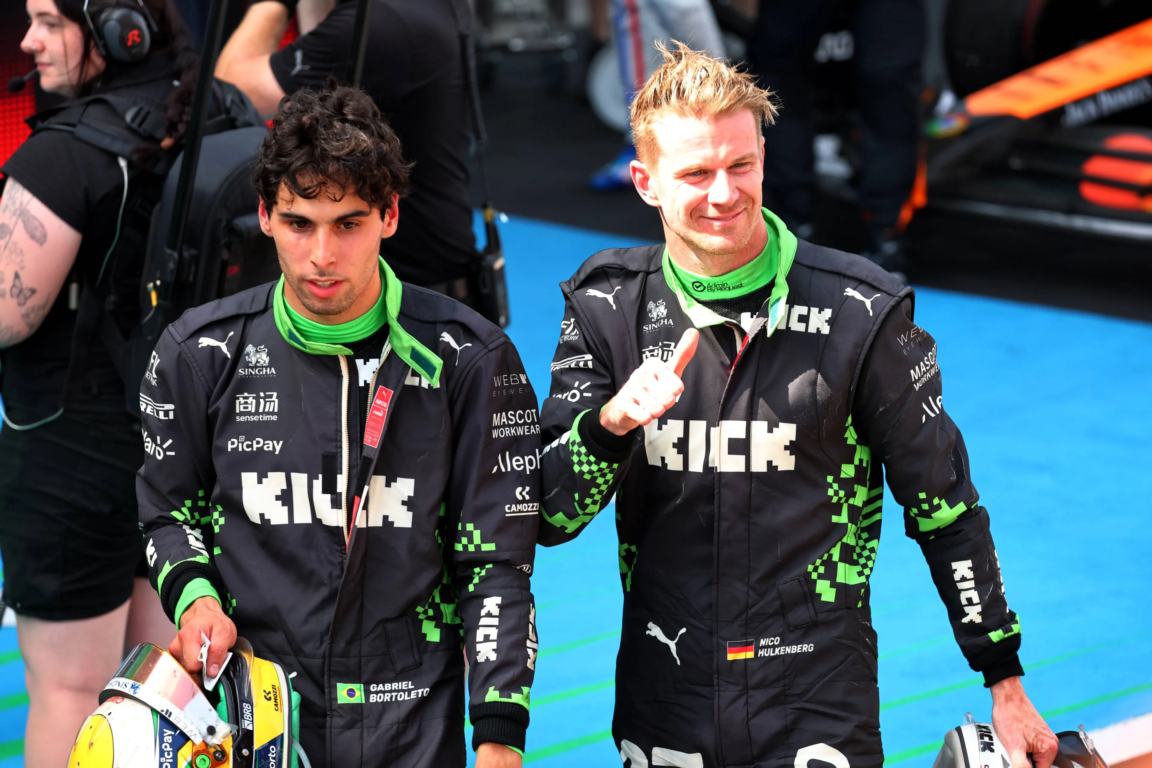 bortoleto and hulkenberg in barcelona