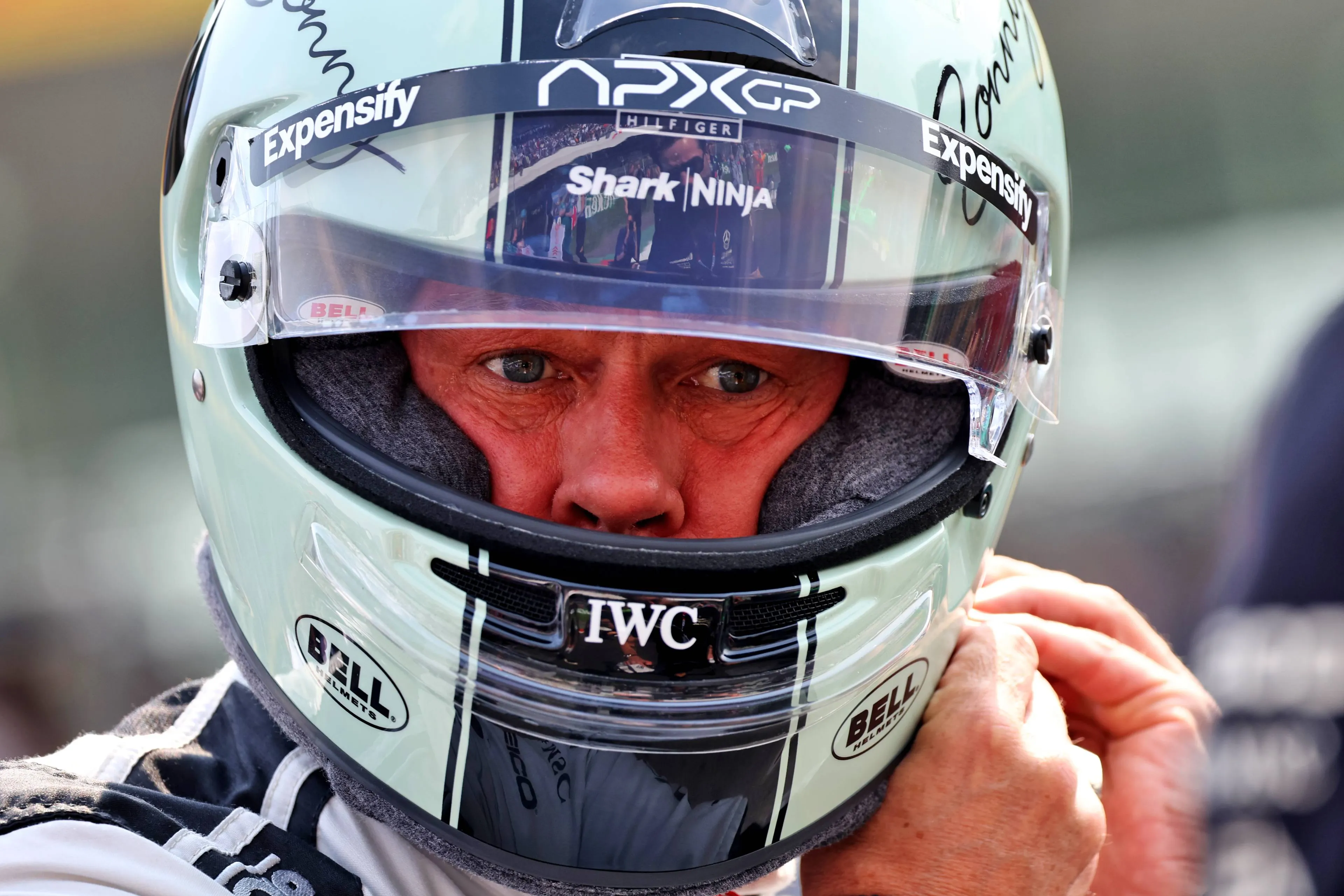 brad pitt on set for f1 movie