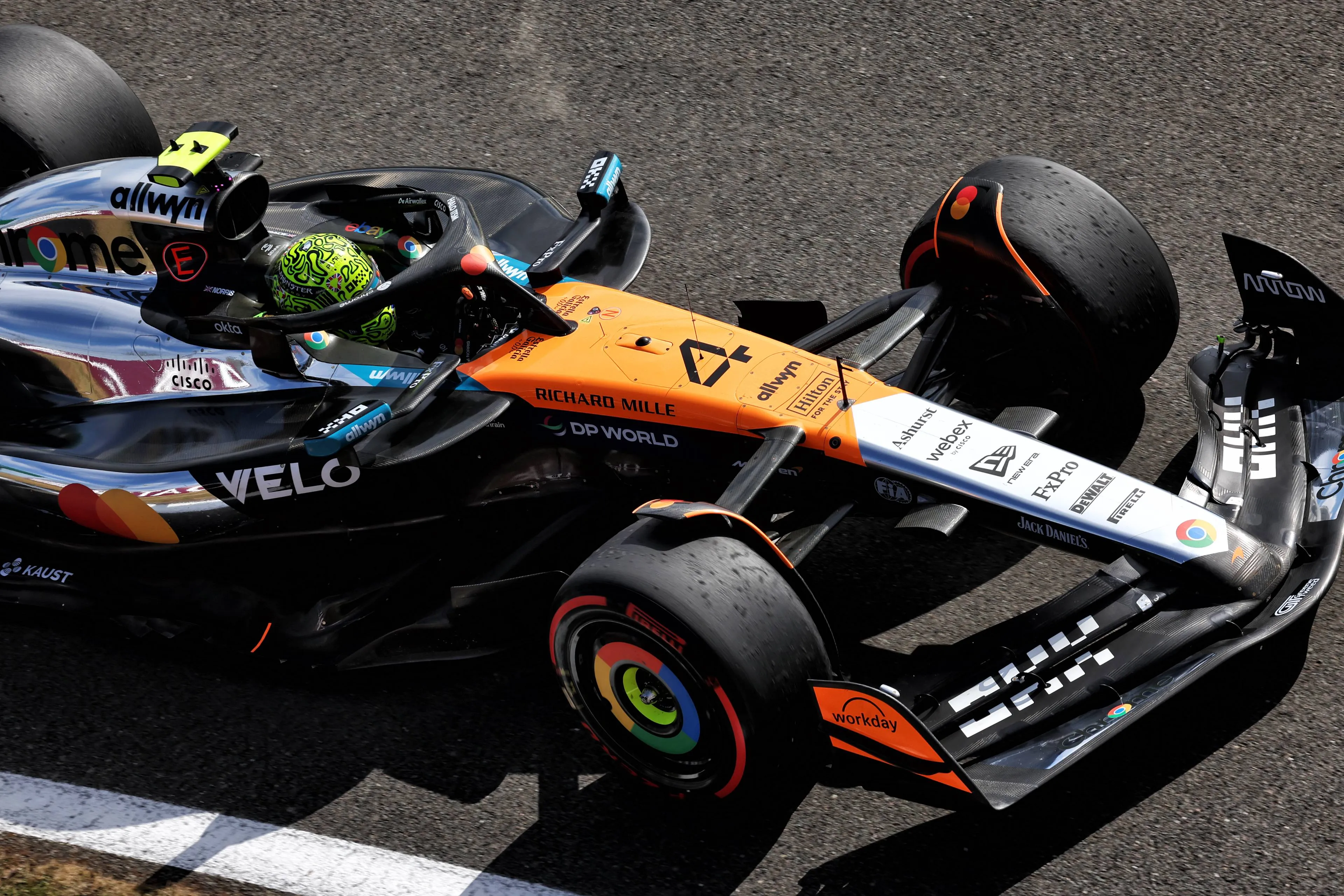 Lando Norris topped the time sheets in FP2