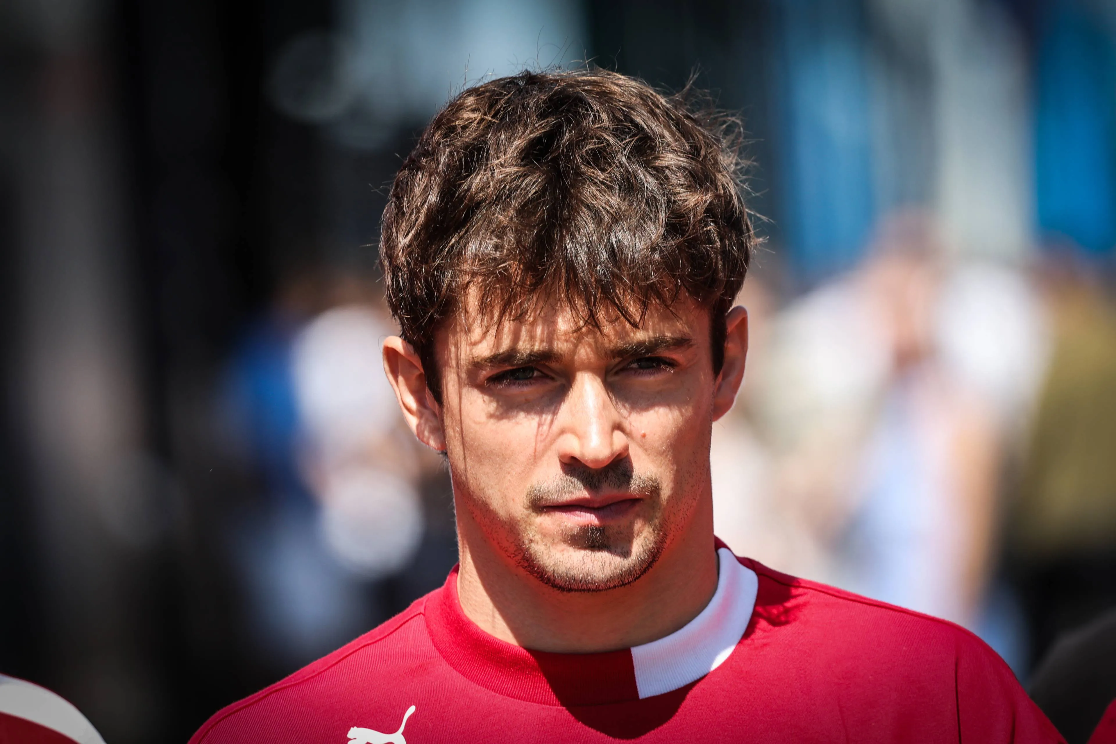 Charles Leclerc at the F1 Hungaroring track