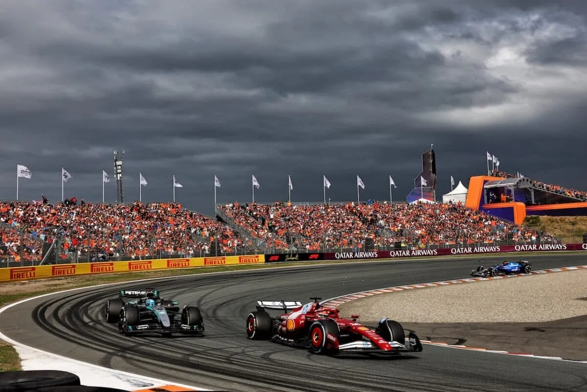 George Russell and Charles Leclerc in Dutch GP