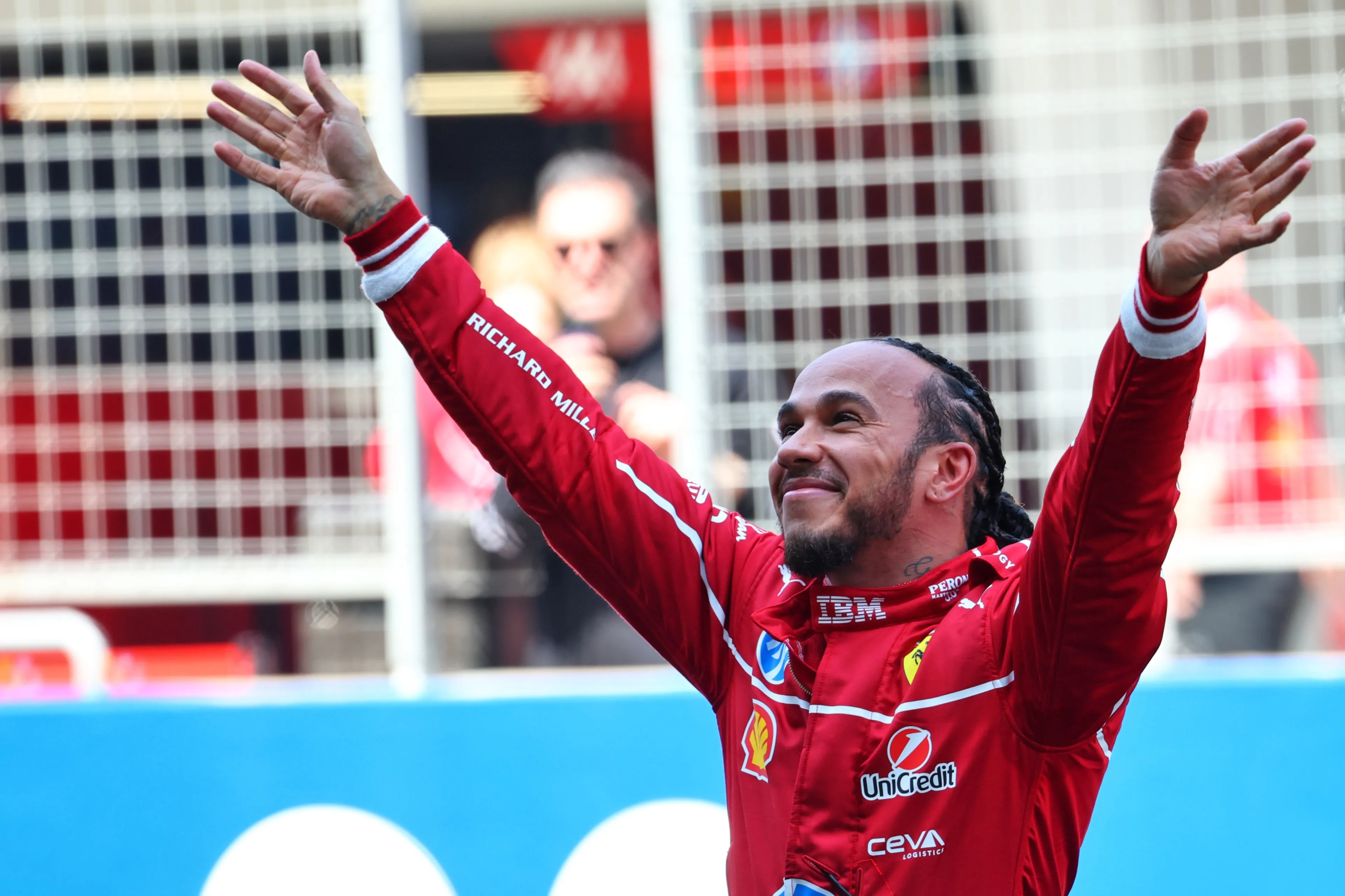 Hamilton celebrating his Sprint victory - Photo: Race Pictures