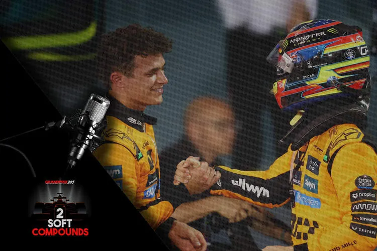 2 soft compunds f1 podcast cover saudi preview