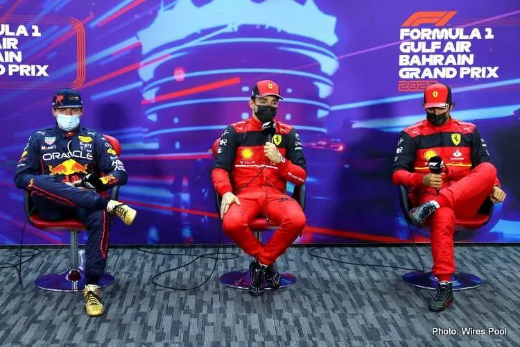 charles leclerc max verstappen carlos sainz bahrain gp 2022 qualifying press conference