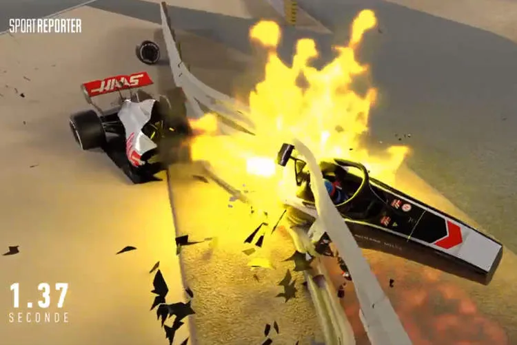 grosjean accident fire