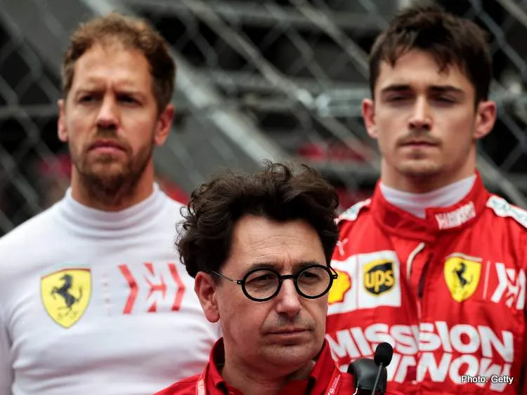 mattia binotto sebastian vettel charles leclerc getty 001