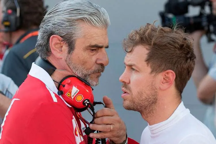 maurizio arrivabenne sebastian vettel