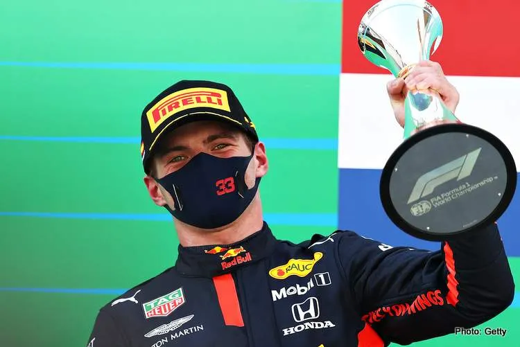 max verstappen podium spain 2020