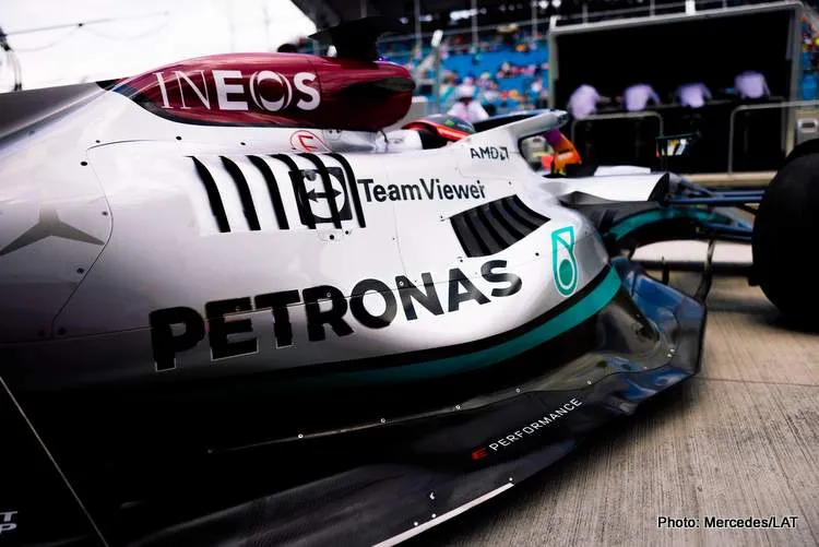 mercedes w13 sidepods miami 2022
