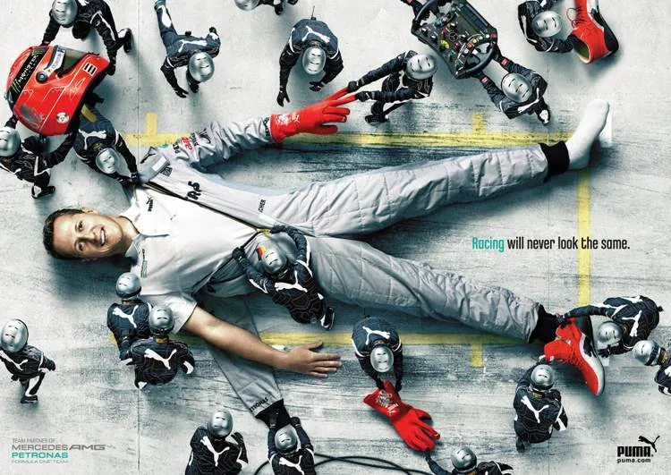 puma mercedes campaign shumacher