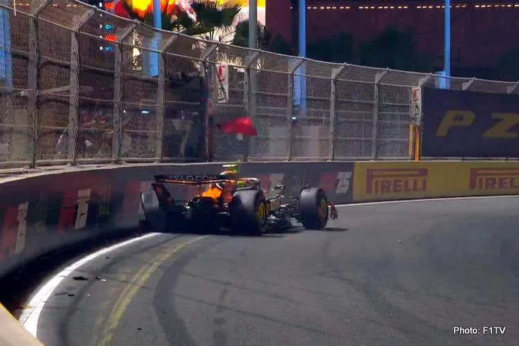 red flag lando norris has crashed out in q3 v0 idiot