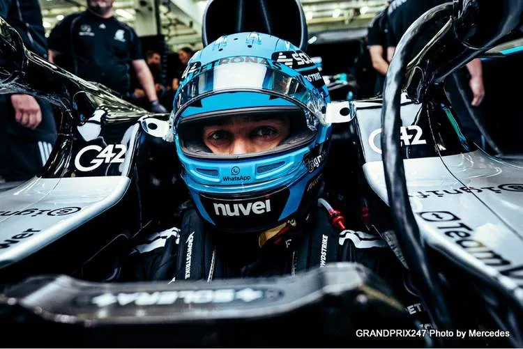 russell bahrain pre season test 2025