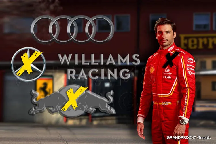 sainz leaves ferrari mercedes audi red bull f1 2025
