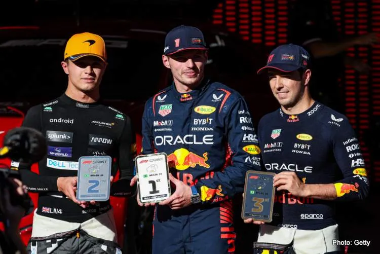 sprint race sao paulo top three norris verstappen sainz