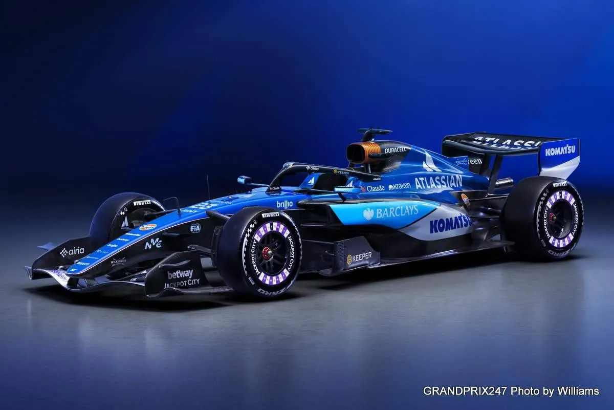 The Williams 2026 Formula 1 car, the FW48 hits the track at Silverstone