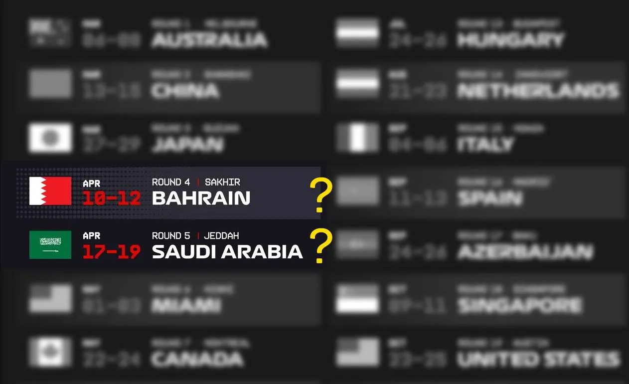 iran war f1 calendar