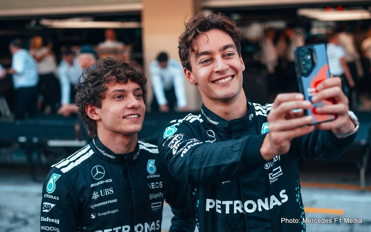 Rapid rise of Kimi Antonelli at Mercedes a big wake up call for George Russell