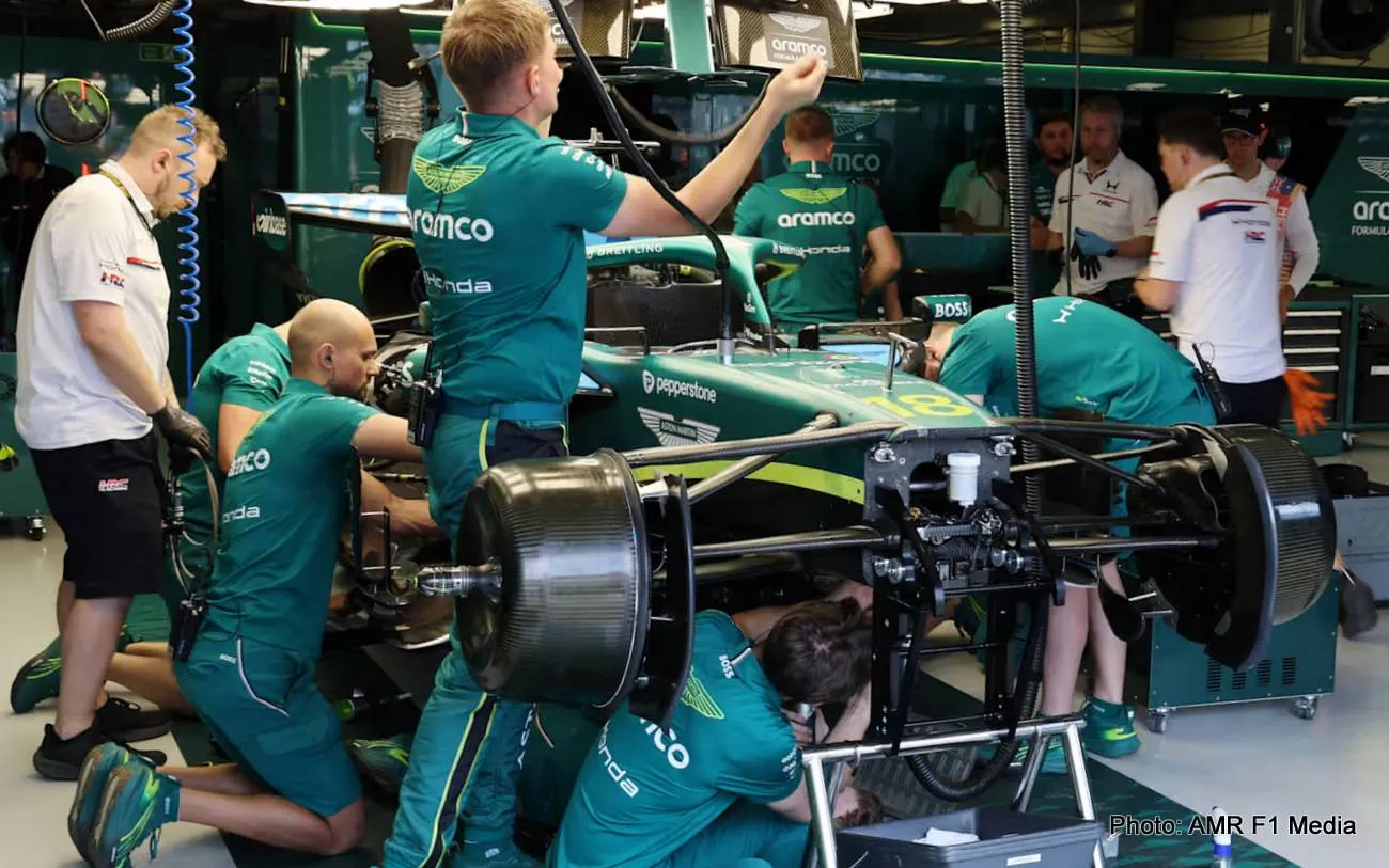 aston martin f1 mechanics problems slow car fix