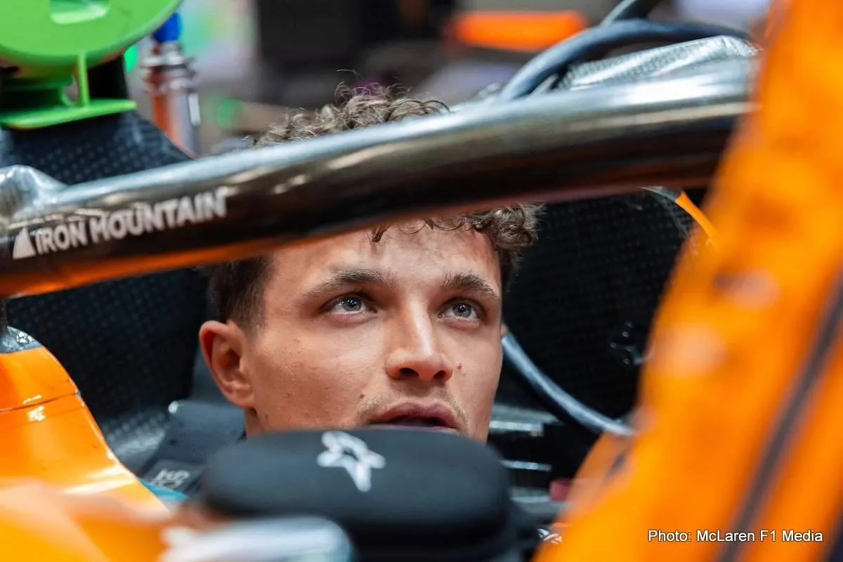 Lando Norris says he enjoys 2026 Formula 1 cars but not "the bit" behind him