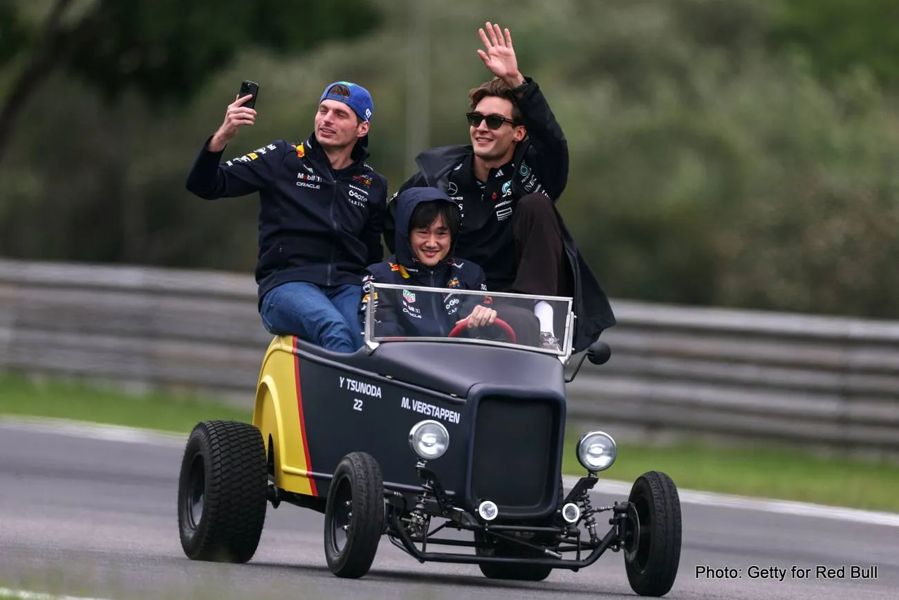 George Russell says Max Verstappen is only moaning because he’s not winning