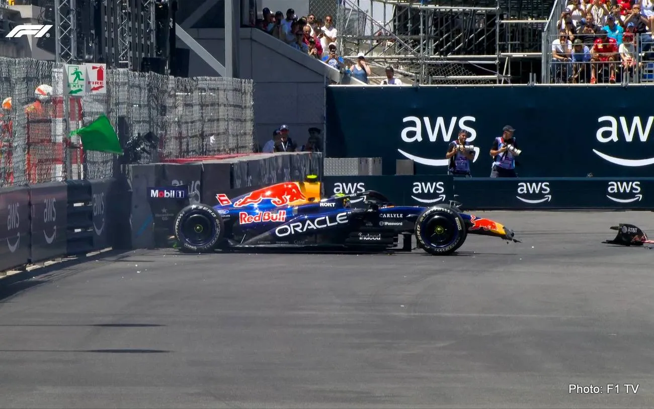 hadjar monaco crash photo f1