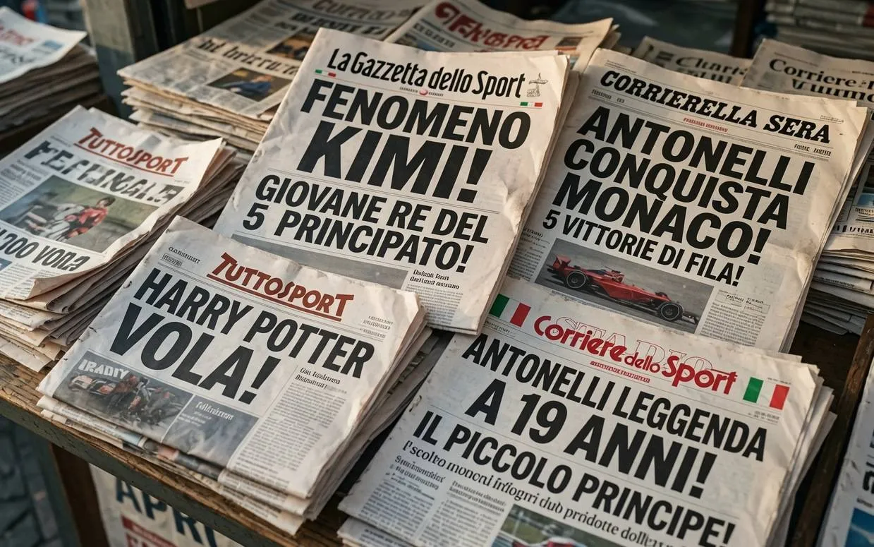 italian media hail kimi antonelli monaco winner
