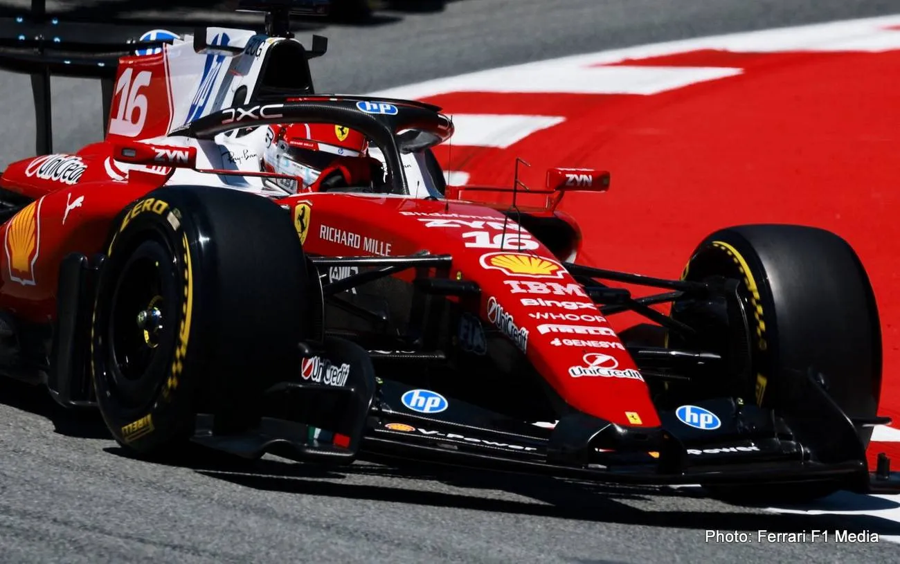 leclerc ferrari barcelona f1