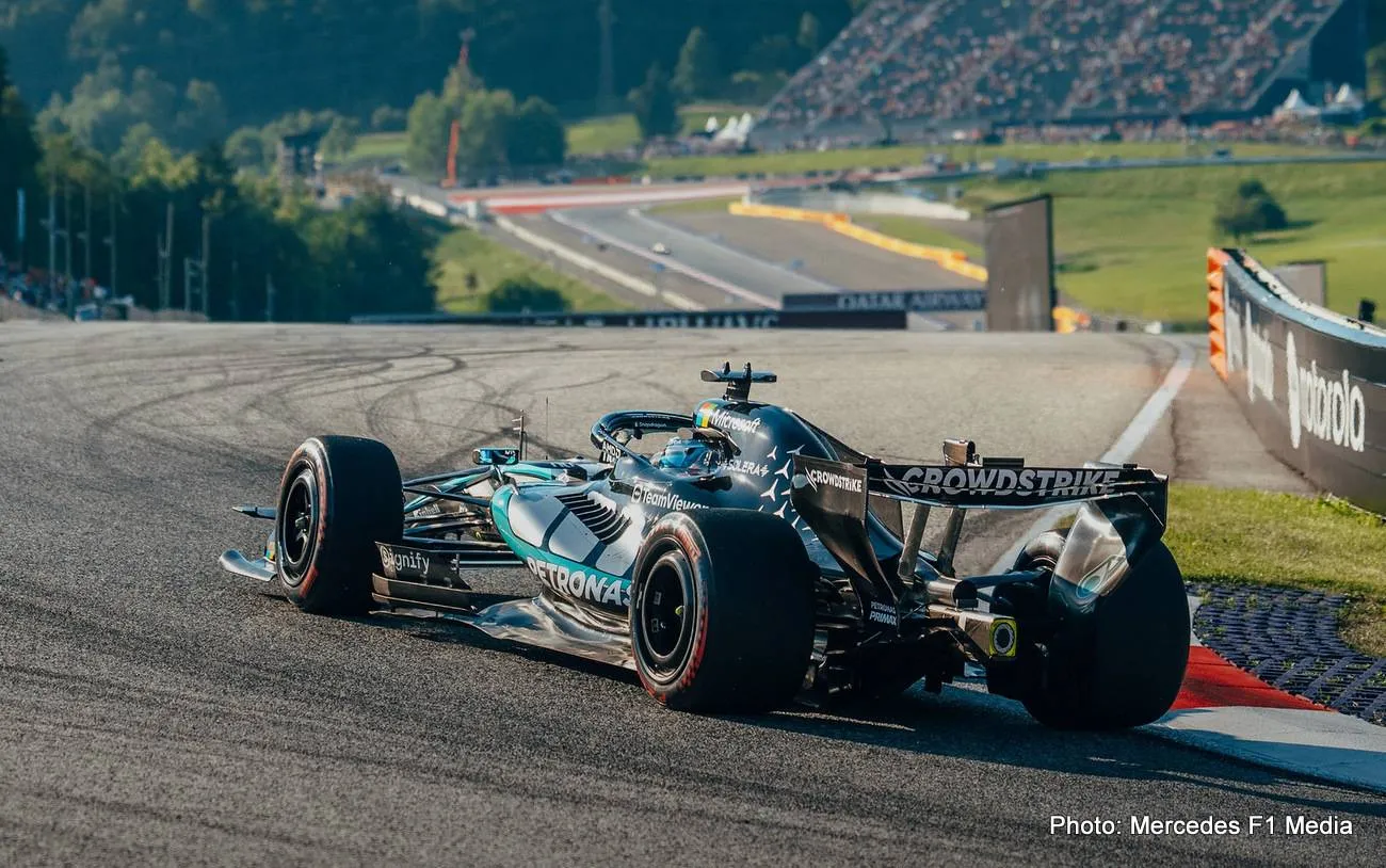 russell mercedes f1 pole austria