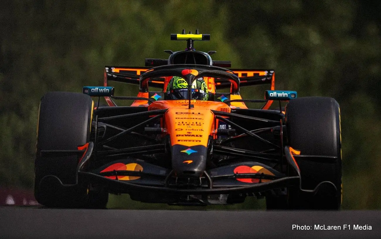 norris spa mclaren practive