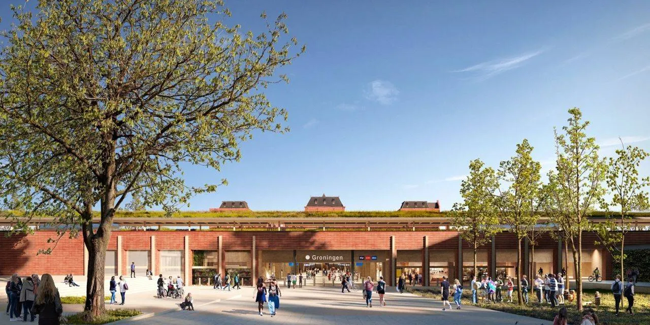 Impressie zuidzijde station Groningen