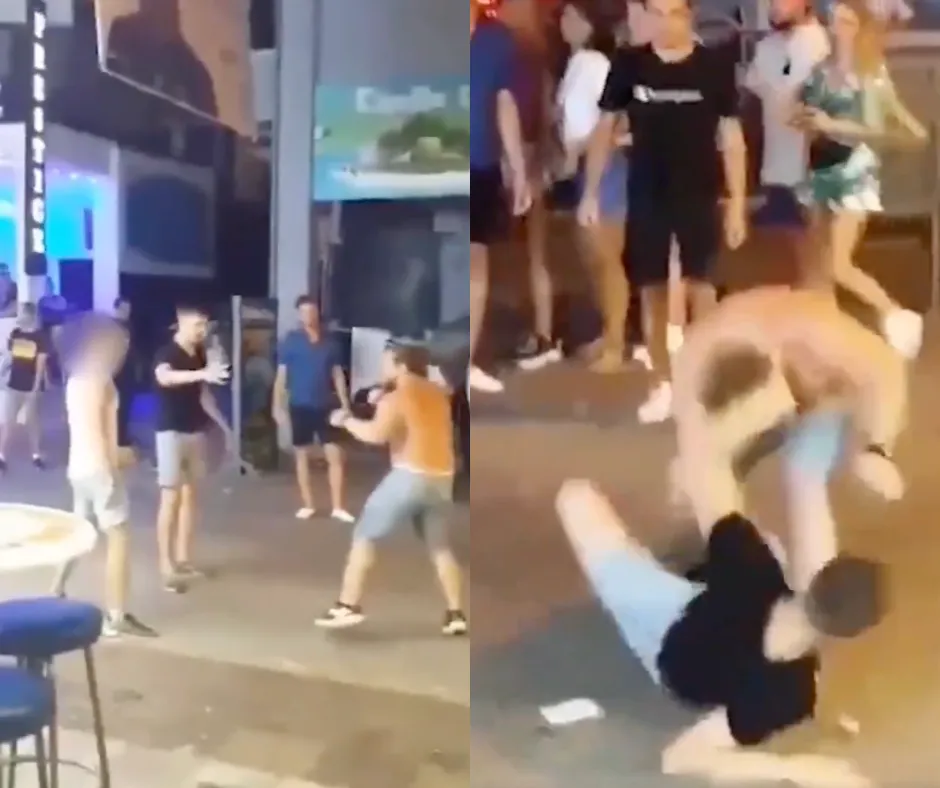 VIDEO: Twee dronken gasten proberen man aan te vallen, maar ze weten niet dat hij een MMA-vechter is