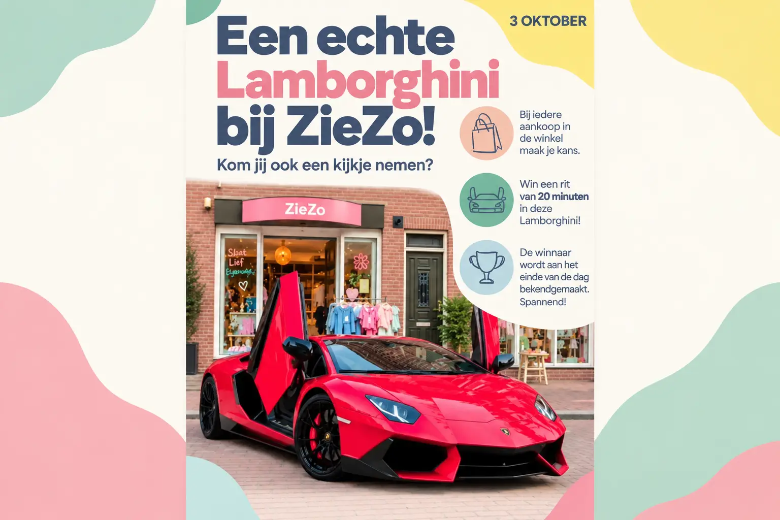 ZieZo Kidscorner Lamborghini-poster