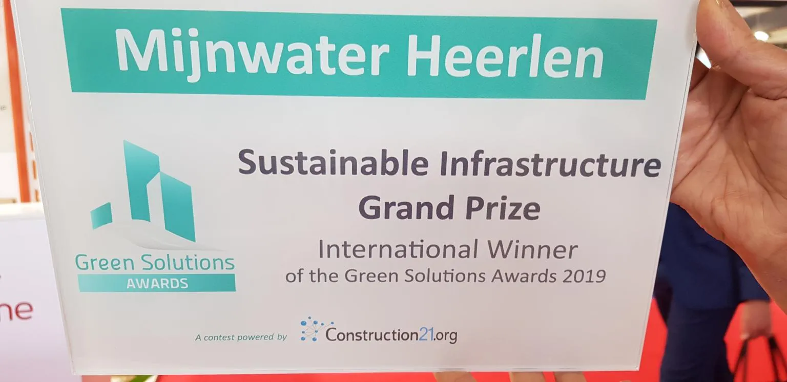 mijnwater heerlen green solutions awards 2019