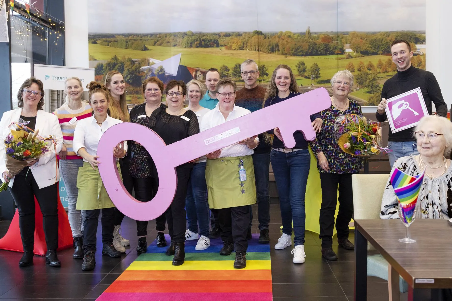 emmen treant roze loper holdert