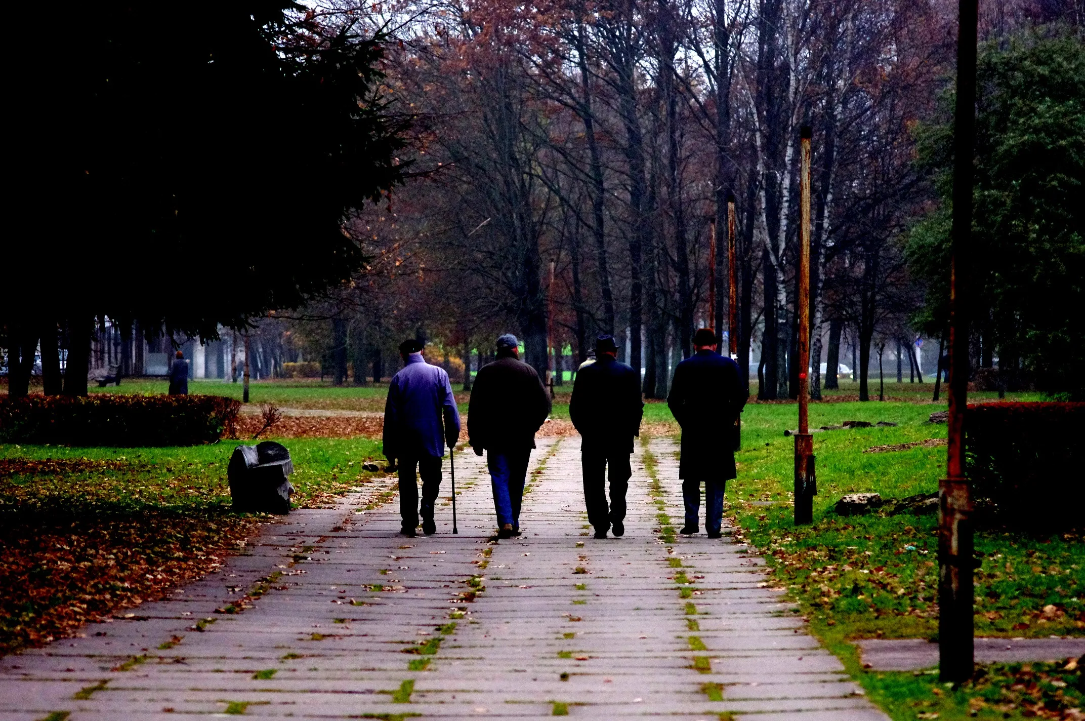 Senjorų pasivaikščiojimas parke