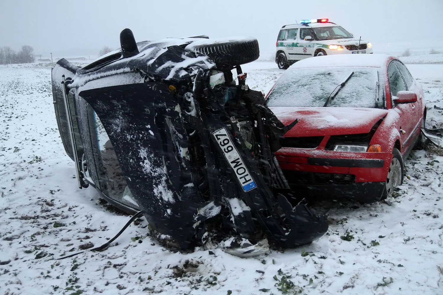 Avarijos padariniai kelyje Kaunas-Žeimiai