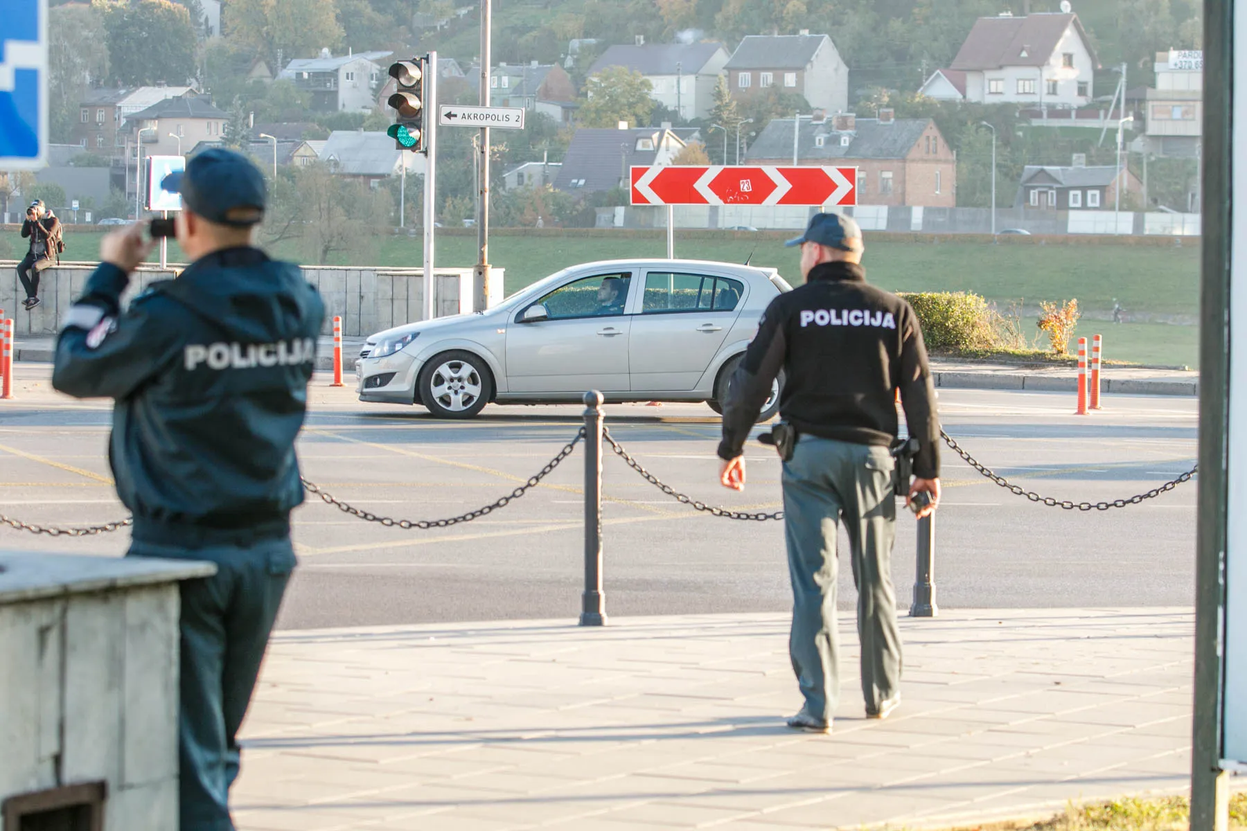 Policijos reidas Karaliaus Mindaugo prospekto ir Birštono gatvės sankryžoje