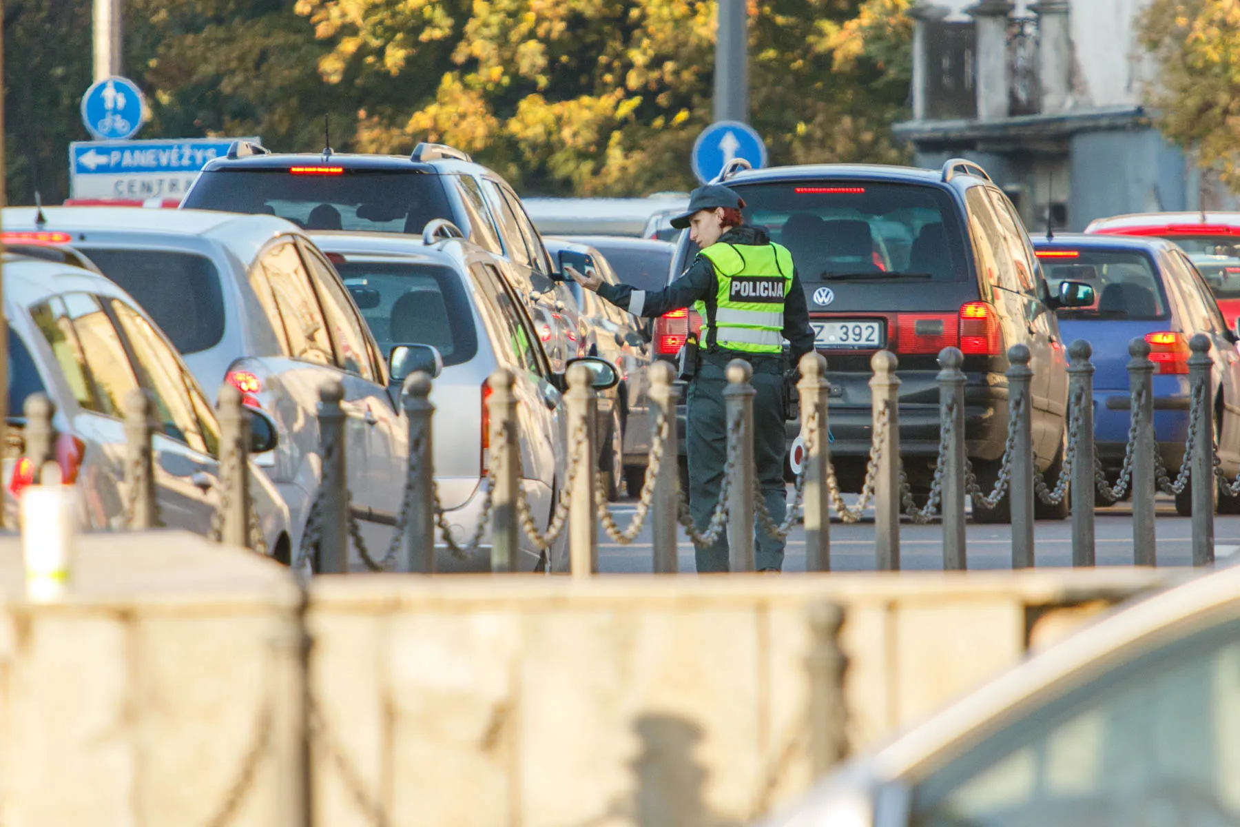 Policijos reidas Karaliaus Mindaugo prospekto ir Birštono gatvės sankryžoje