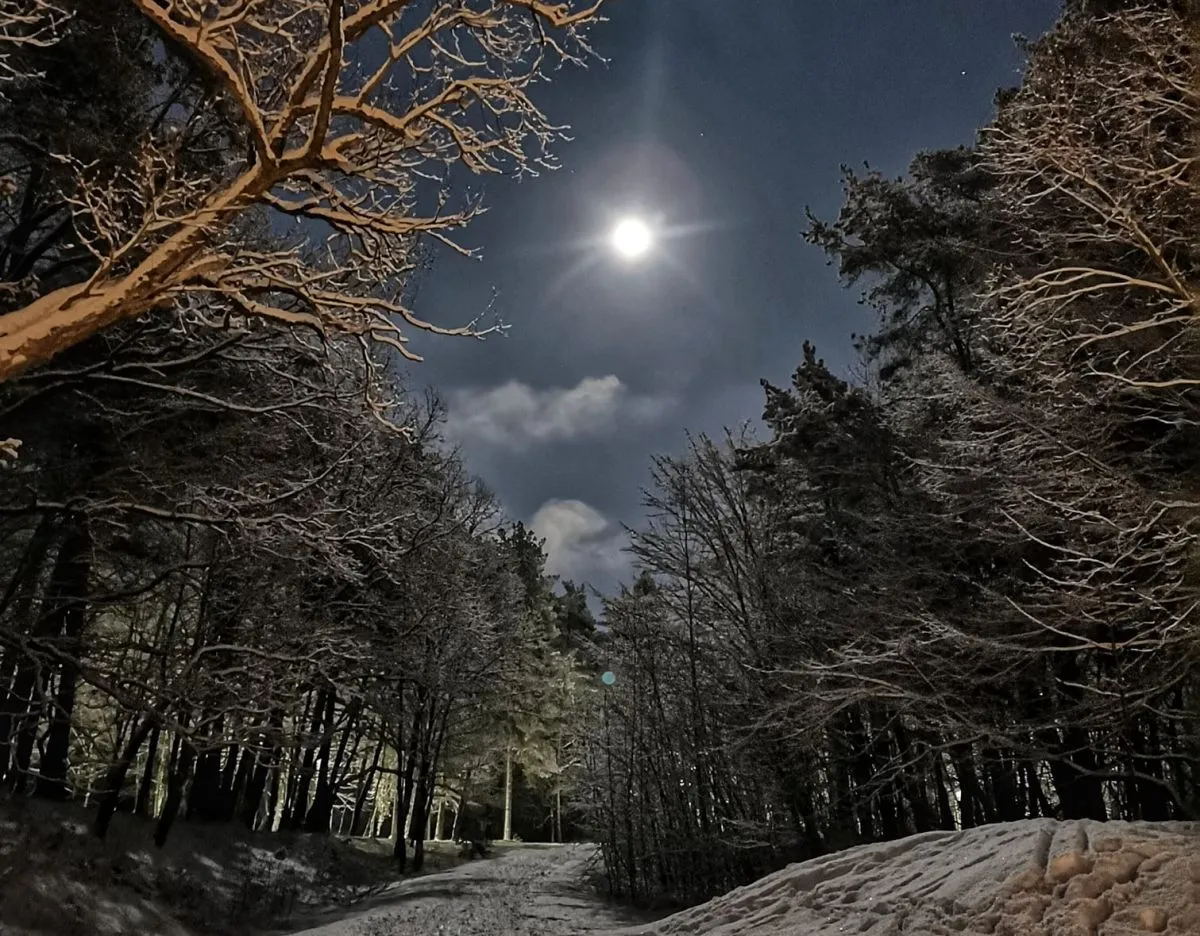 Mėnulio pilnatis Kaune nutvieskė storas sniego pusnis