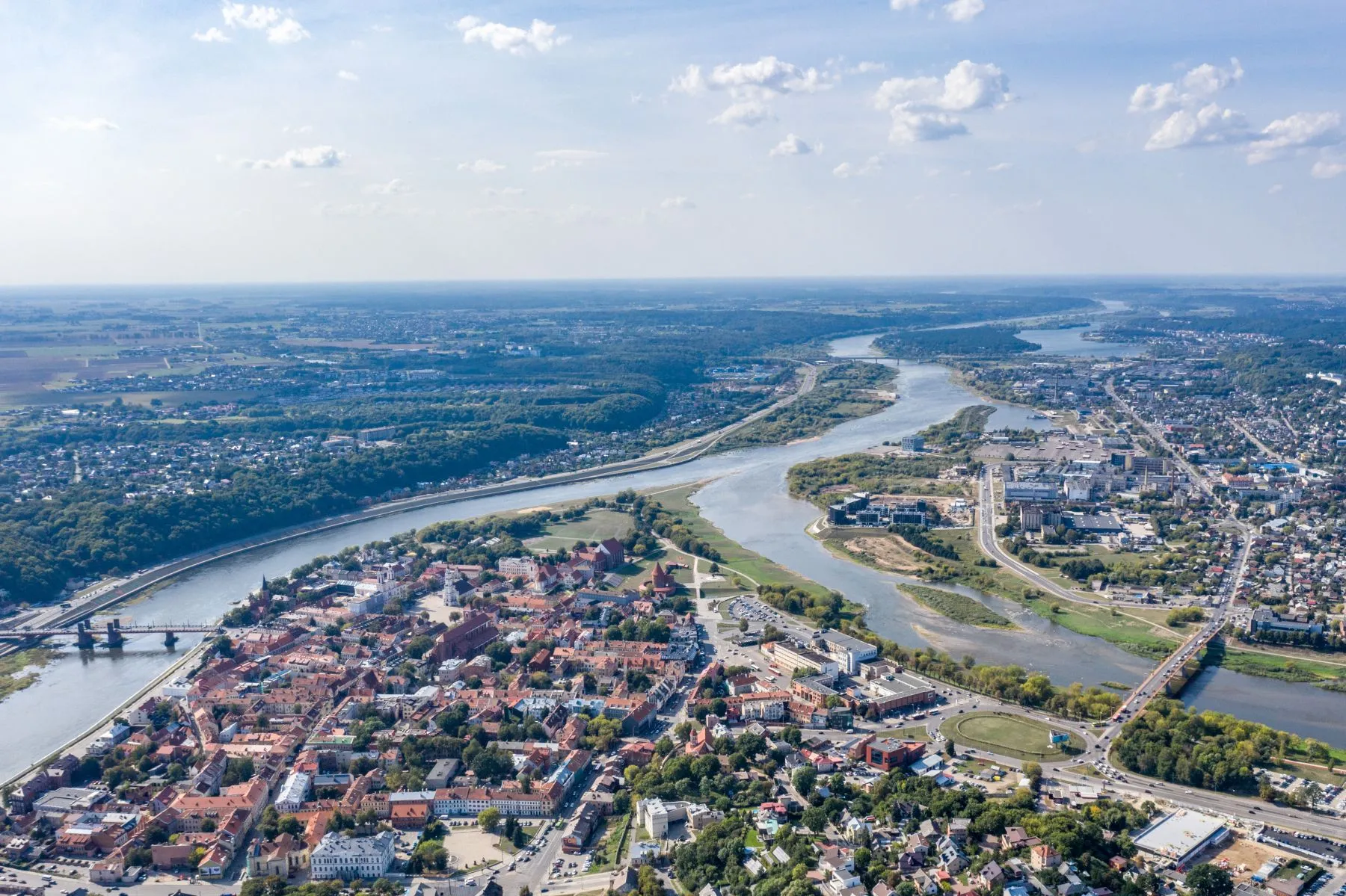 Kauno panorama, Santaka, Senamiestis