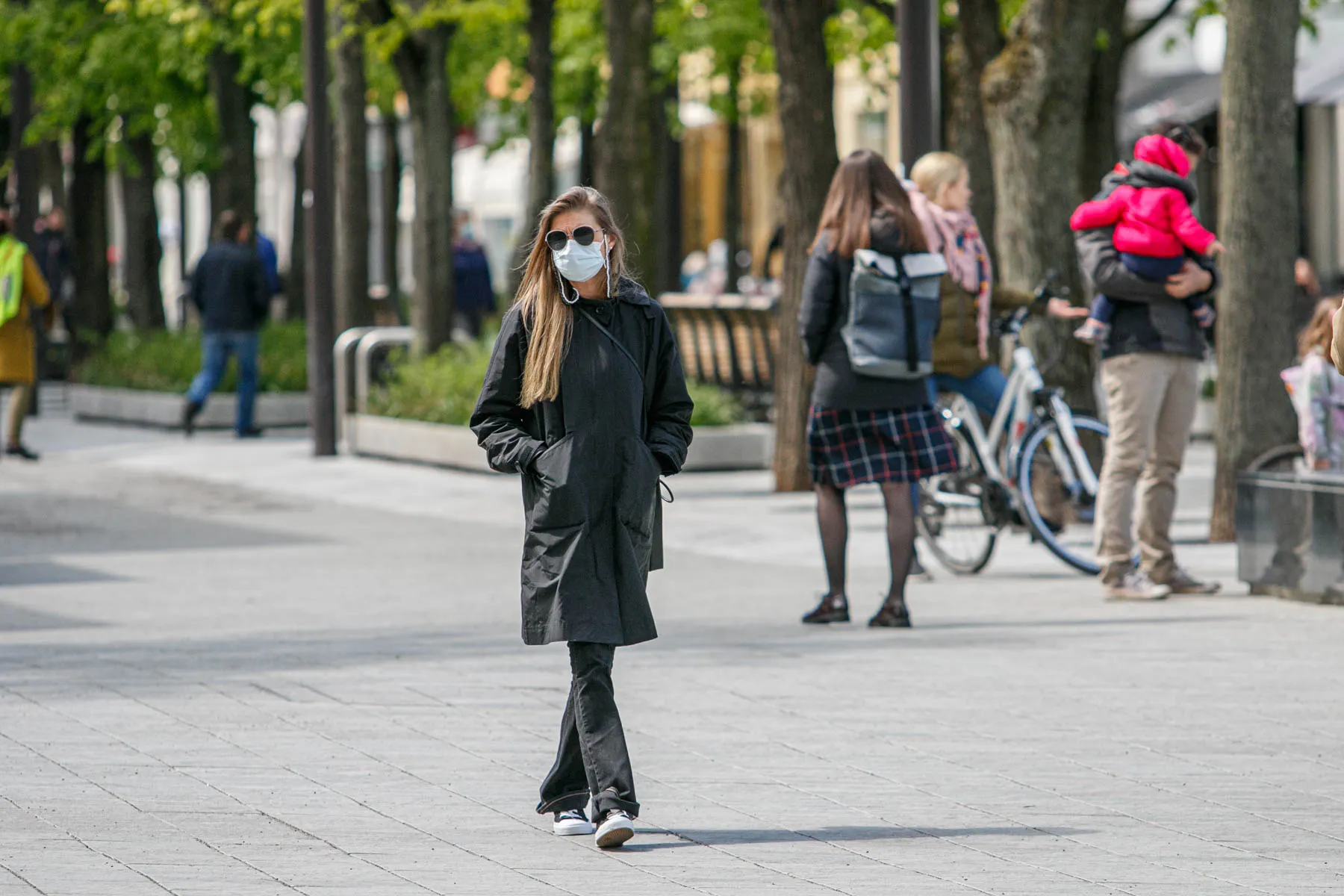 Kauniečiai miesto centre po karantino sušvelninimo