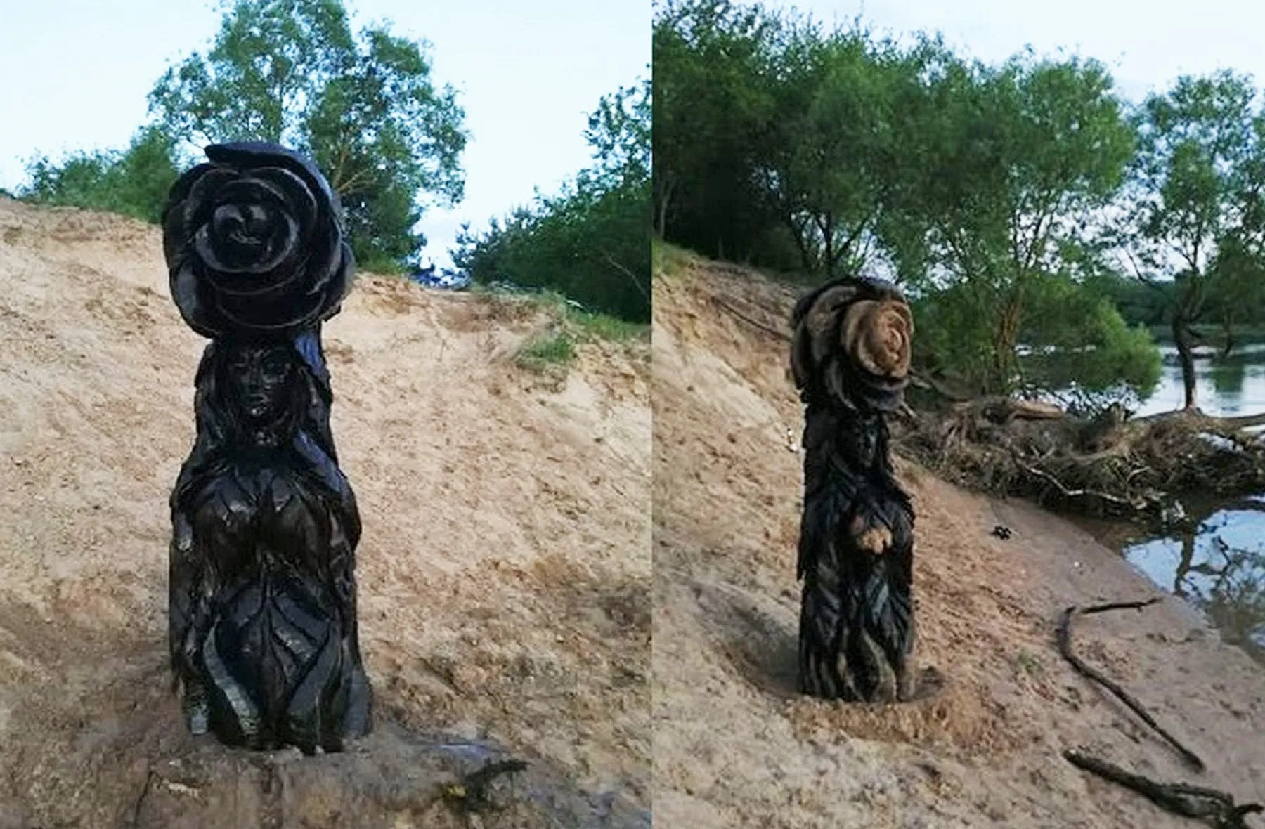 Nemune prie Panemunės šilo rasta skulptūra