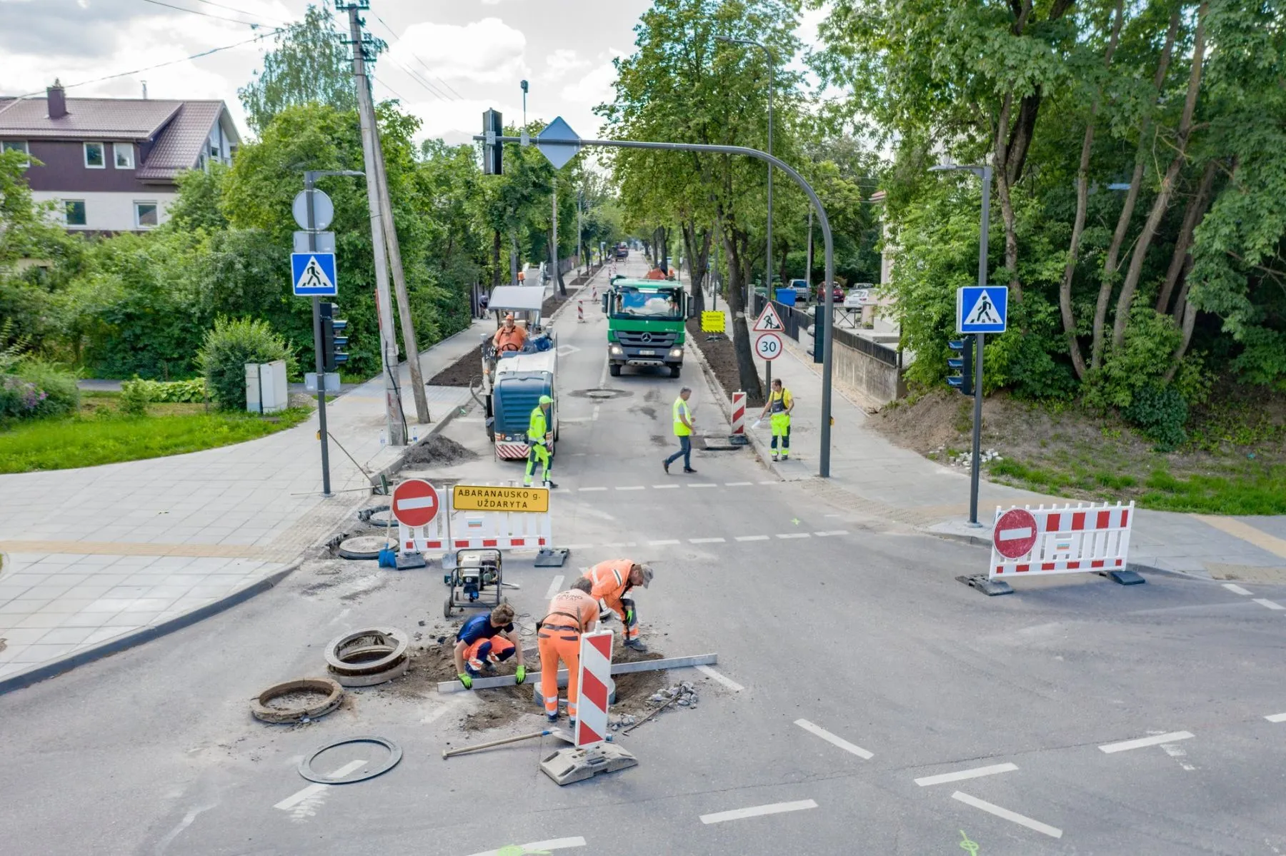 Rekonstruojama A. Baranausko gatvė